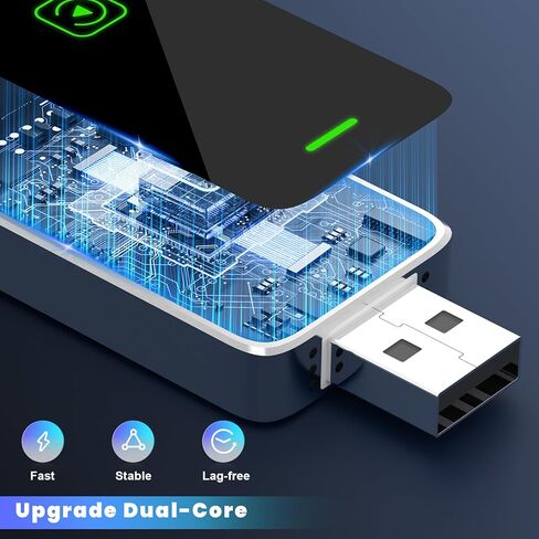 محول Carplay اللاسلكي لأجهزة Apple، ترقية محول تشغيل السيارة السلكي إلى اللاسلكي، التوصيل والتشغيل، التحكم المستقر وعدم التأخير، عصا دونجل تشغيل السيارة فقط لسيارات Apple السلكية CarPlay ولهاتف iPhone iOS 10+ in Kuwait