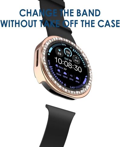 حافظة Simpeak مكونة من 5 قطع متوافقة مع ساعة Samsung Galaxy Watch 8 مقاس 44 مم الذكية، وغطاء خلفي واقي بإطار ماسي كريستالي بديل لساعة Galaxy Watch 8 مقاس 44 مم فقط، (بدون شاشة) in Saudi Arabia