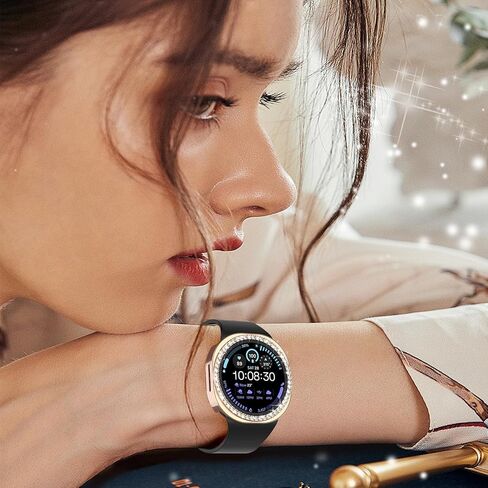 حافظة Simpeak مكونة من 5 قطع متوافقة مع ساعة Samsung Galaxy Watch 8 مقاس 44 مم الذكية، وغطاء خلفي واقي بإطار ماسي كريستالي بديل لساعة Galaxy Watch 8 مقاس 44 مم فقط، (بدون شاشة) in Saudi Arabia