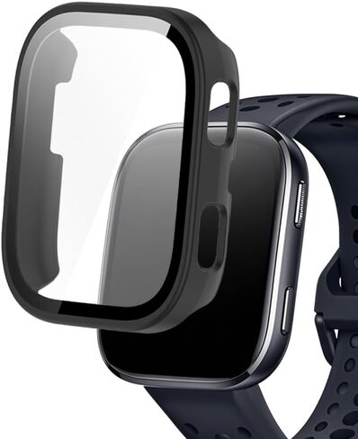 Watch Cases compatible with Amazfit Bip 6 1.97" 46mm Smart Watch, PC Case with Screen Protector, Protecting Watch Body & Screen, Black in Saudi Arabia