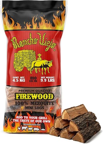 Rancho Viejo Wood Logs – 100% Natural Hardwood Firewood for Grilling, Indoor Fireplaces, Outdoor Campfires & Wood Stoves – Long Burn Time, Low Smoke & Chemical-Free Fire Logs, 9.9 lb, 1-Pack in Saudi Arabia
