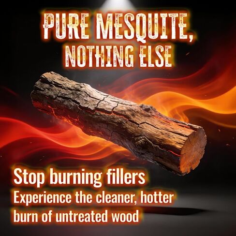 Rancho Viejo Wood Logs – 100% Natural Hardwood Firewood for Grilling, Indoor Fireplaces, Outdoor Campfires & Wood Stoves – Long Burn Time, Low Smoke & Chemical-Free Fire Logs, 9.9 lb, 1-Pack in Saudi Arabia