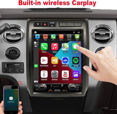 لراديو Ford F150 2009 2010 2011 2012 ترقية، نظام ستيريو وحدة المعالجة المركزية 8 النواة، شاشة لمس 12.1 بوصة، Carplay وAndroid Auto، كاميرا مجانية (تناسب التيار المتردد اليدوي فقط!) in Kuwait