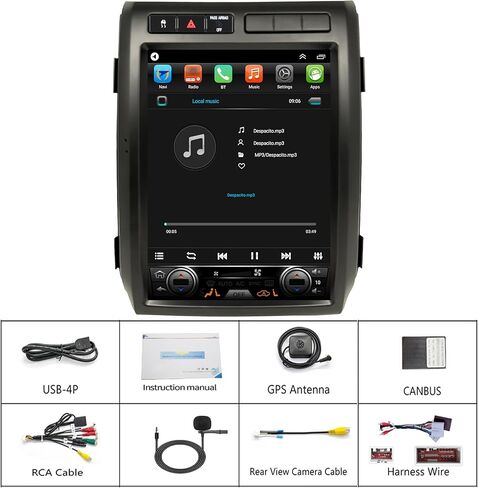 لراديو Ford F150 2009 2010 2011 2012 ترقية، نظام ستيريو وحدة المعالجة المركزية 8 النواة، شاشة لمس 12.1 بوصة، Carplay وAndroid Auto، كاميرا مجانية (تناسب التيار المتردد اليدوي فقط!) in Kuwait