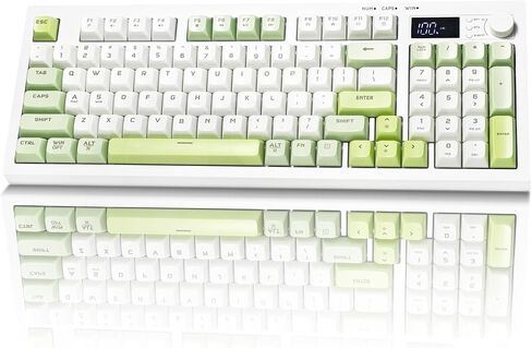 Wireless Keyboard, Quiet Keyboard for Work, Tri-Mode BT5.0/2.4GHz/USB-C, Creamy Keys with RGB Backlight, 94-Key, Anti-ghosting Keys, Compatible with PC, Mac, Gaming Consoles in Kuwait