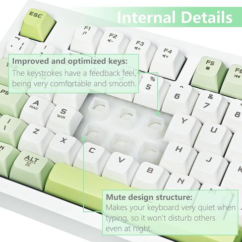 Wireless Keyboard, Quiet Keyboard for Work, Tri-Mode BT5.0/2.4GHz/USB-C, Creamy Keys with RGB Backlight, 94-Key, Anti-ghosting Keys, Compatible with PC, Mac, Gaming Consoles in Kuwait