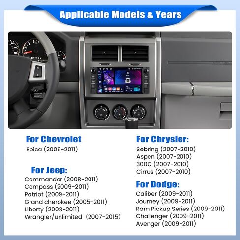 [4+64G] Android 15 Car Stereo for Jeep Wrangler JK 2007-2018 Dodge Ram 1500 2008-2012 with Wireless Carplay&Android Auto,7 Inch Car Radio with Mirror Link Bluetooth FM/RDS WiFi GPS EQ SWC in Saudi Arabia