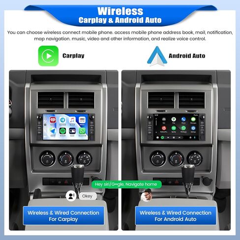 [4+64G] Android 15 Car Stereo for Jeep Wrangler JK 2007-2018 Dodge Ram 1500 2008-2012 with Wireless Carplay&Android Auto,7 Inch Car Radio with Mirror Link Bluetooth FM/RDS WiFi GPS EQ SWC in Saudi Arabia