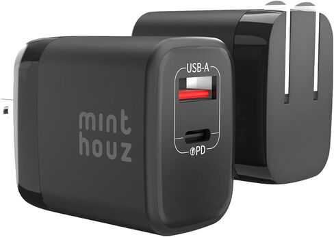 شاحن شحن سريع 35 وات USB C من مينثوز، شاحن نانو ثنائي المنفذ مع قابس قابل للطي لسلسلة iPhone 17/16/15 وiPad وGalaxy S24 Ultra والمزيد in Saudi Arabia