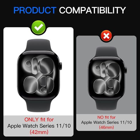 Suoman Back Protector for Apple Watch 42mm,2-in-1 HD Back Protector & Back Sensor Protector, Anti-Scratch Flexible Film Shield -for iWatch Series 11/10 42mm in Saudi Arabia