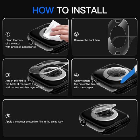 Suoman Back Protector for Apple Watch 42mm,2-in-1 HD Back Protector & Back Sensor Protector, Anti-Scratch Flexible Film Shield -for iWatch Series 11/10 42mm in Saudi Arabia