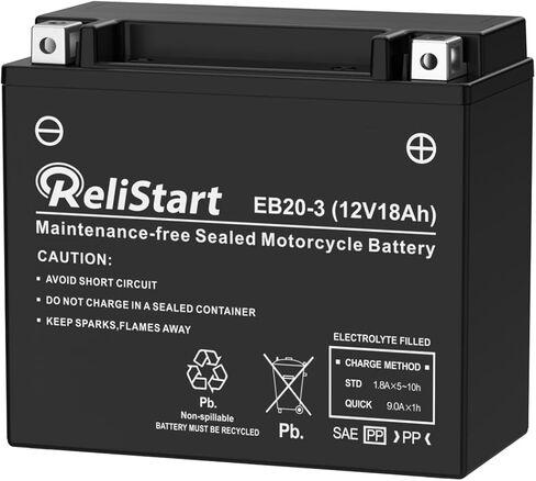 Motorcycle Battery YTX20HL, EB20-3, 12V 18Ah, 250 CCA, Powersport Replacement Batteries, AGM Maintenance Free Battery for Bike ATV Scooter in Saudi Arabia