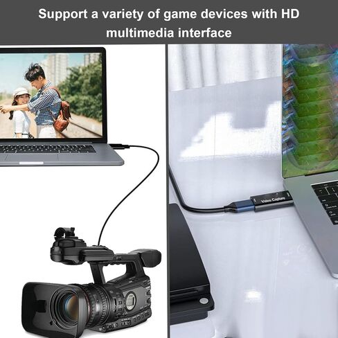 بطاقة التقاط فيديو CUIFATI 4K 60 هرتز، واجهة وسائط متعددة عالية الدقة إلى بطاقة التقاط USB، جهاز صوت USB 3.0 لتسجيل الألعاب المتدفقة in Saudi Arabia