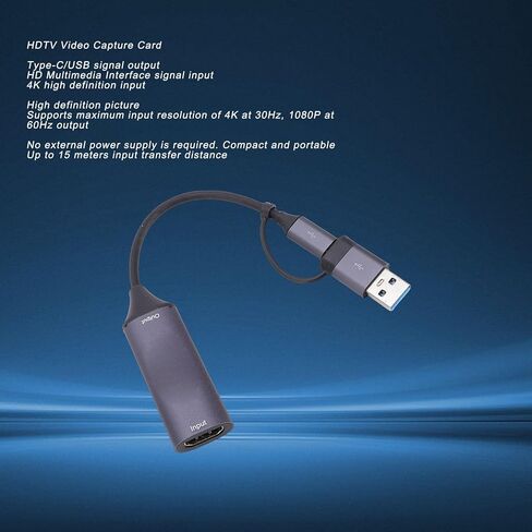 بطاقة التقاط فيديو CUIFATI مدخل 4K 30 هرتز، واجهة وسائط متعددة عالية الدقة إلى بطاقة نوع USB 3.0، جهاز التقاط الفيديو لتسجيل الألعاب المتدفقة in Saudi Arabia