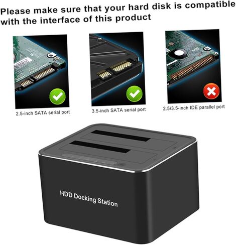 محطة إرساء محرك الأقراص الصلبة Operitacx USB 3.0 تتميز باستنساخها دون اتصال بالإنترنت وتدعم UASP لمحركات الأقراص 2.5 و3.5 المتوافقة in Kuwait