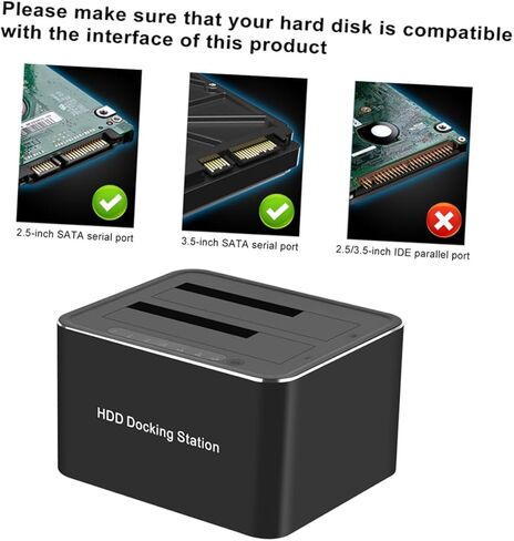 قاعدة القرص الصلب jojofuny قارئ قاعدة تخزين Ssd خارجي لا يتطلب سائق، يدعم وظيفة استنساخ USB، قابس أمريكي in Kuwait