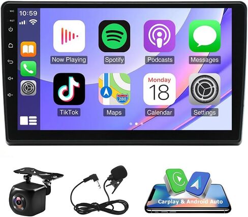 ستيريو سيارة Android 15 لسيارة GMC Savana RDS 2008-2024 شاشة لمس 10.1 بوصة 2G+32G راديو السيارة نظام تحديد المواقع العالمي للملاحة وحدة الرأس مع Carplay اللاسلكي وAndroid Auto Bluetooth WiFi FM/RDS كاميرا احتياطية مرآة Link SWC in Kuwait