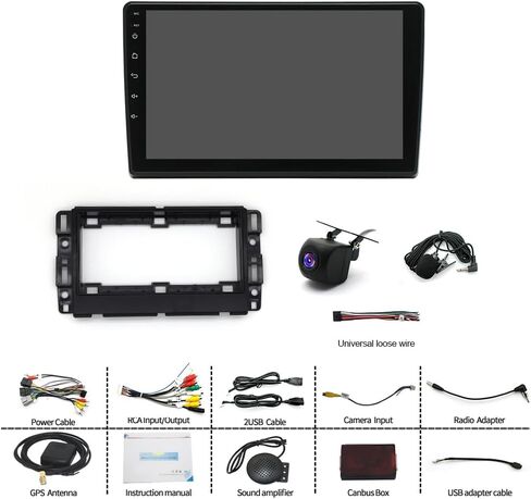 ستيريو سيارة Android 15 لسيارة GMC Savana RDS 2008-2024 شاشة لمس 10.1 بوصة 2G+32G راديو السيارة نظام تحديد المواقع العالمي للملاحة وحدة الرأس مع Carplay اللاسلكي وAndroid Auto Bluetooth WiFi FM/RDS كاميرا احتياطية مرآة Link SWC in Kuwait