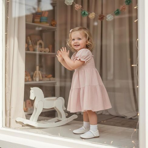 Toddler Dress Baby Girl Summer Clothes Puff Sleeve Smocked Boho Princess Dresses Casual Infant Sundress Holiday in Saudi Arabia