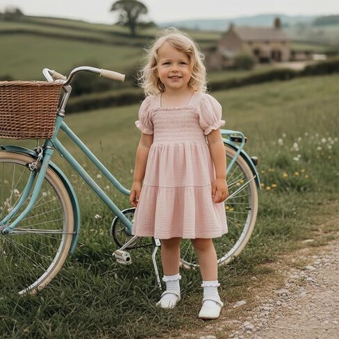 Toddler Dress Baby Girl Summer Clothes Puff Sleeve Smocked Boho Princess Dresses Casual Infant Sundress Holiday in Saudi Arabia