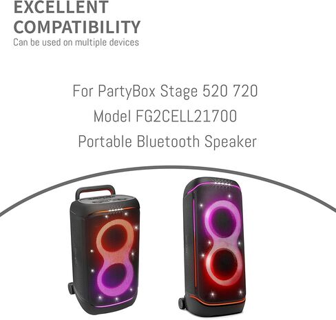 بطارية قابلة لإعادة الشحن بقدرة 5000 مللي أمبير في الساعة متوافقة مع PartyBox Stage 520 720 موديل FG2CELL21700 مكبر صوت بلوتوث محمول، سعة ترقية 21.6 فولت 108 وات في الساعة بطارية احتياطية عالية السعة مع منفذ من النوع C in Saudi Arabia