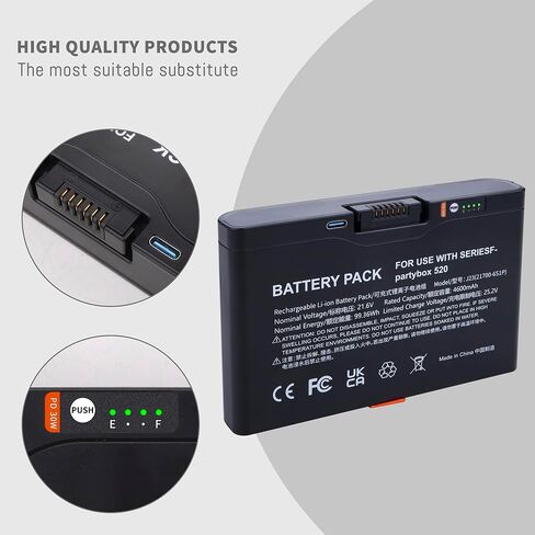 بطارية قابلة لإعادة الشحن بقدرة 5000 مللي أمبير في الساعة متوافقة مع PartyBox Stage 520 720 موديل FG2CELL21700 مكبر صوت بلوتوث محمول، سعة ترقية 21.6 فولت 108 وات في الساعة بطارية احتياطية عالية السعة مع منفذ من النوع C in Saudi Arabia