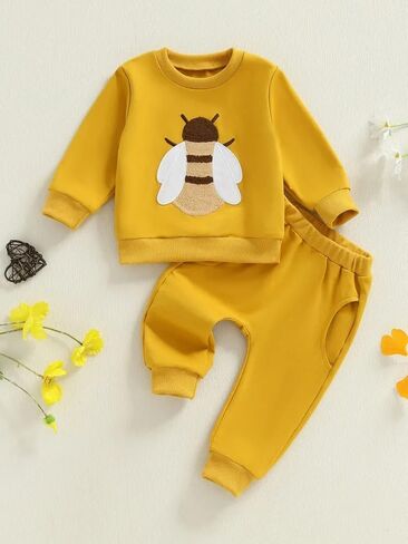 Toddler Baby Girl Boy Clothes Colorful Long Sleeve Cotton Sweatsuit and Pant Spring Fall Outfits 2Pcs Winter Pant Sets in Saudi Arabia