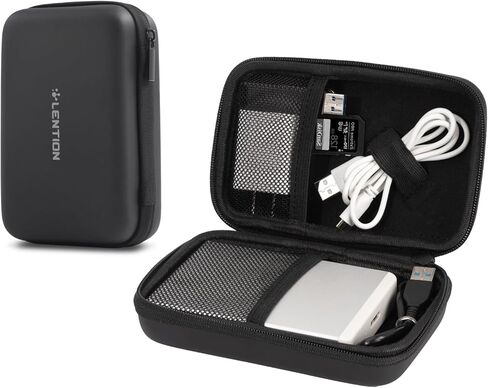 LENTION Travel Cable Organizer, EVA Waterproof Charger Organizer Electronics Tech Pouches for Organization, Cord Storage, Power Bank, SD Card, Phone Charger, Earphone, Hard Drive, Mouse in Saudi Arabia