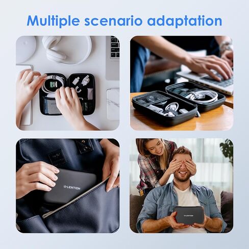LENTION Travel Cable Organizer, EVA Waterproof Charger Organizer Electronics Tech Pouches for Organization, Cord Storage, Power Bank, SD Card, Phone Charger, Earphone, Hard Drive, Mouse in Saudi Arabia