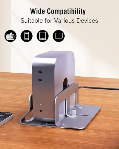 حامل كمبيوتر محمول عمودي، حامل كمبيوتر محمول معدني للمكتب متوافق مع MacBook Air/Pro، حامل كمبيوتر محمول قابل للتعديل للمكتب والمنزل، يناسب أجهزة Mac الصغيرة وأجهزة MacBook Dell HP حتى 17 بوصة، فضي in Kuwait