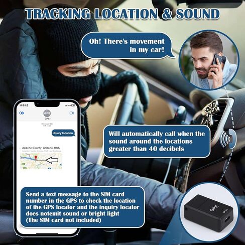 GPS Tracker for Vehicles - Mini Car GPS Tracker Portable Real Time Magnetic GPS Tracking Device,No Subscription Required/No Monthly Fee,Hidden GPS Trackers for Kids,Dogs,Trucks in Kuwait