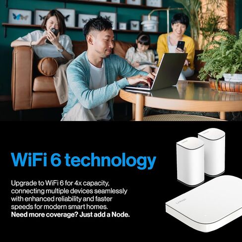 Linksys Multi-gig Micro Mesh WiFi 6 System | Connect 100+ Devices | Up to 5,000 Sq Ft | Speeds of up to 3.0 Gbps | 3Pk | No App Required | 2024 Release (Renewed) in Saudi Arabia