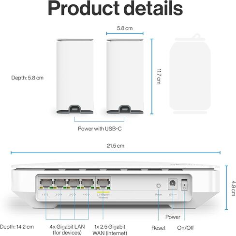 Linksys Multi-gig Micro Mesh WiFi 6 System | Connect 100+ Devices | Up to 5,000 Sq Ft | Speeds of up to 3.0 Gbps | 3Pk | No App Required | 2024 Release (Renewed) in Saudi Arabia
