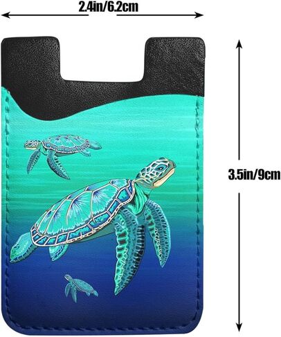 محفظة لاصقة لحمل بطاقات الائتمان للهاتف Sea Turtle من Oceanlife متوافقة مع معظم الهواتف الخلفية in Kuwait