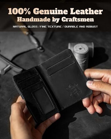 for Magsafe Wallet Stand Men: Magnetic Minimalist Phone Wallet for 5+ Cards&8 Cash - Full Grain Leather Strong Magnet Card Holder for iphone 16/15/14/13/12 Series, Not for 13/12 mini (Black) in Saudi Arabia