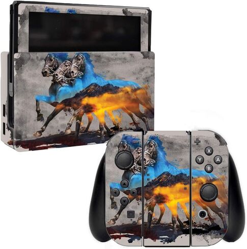 غلاف MightySkins متوافق مع Nintendo Switch - Mountain Horses | غطاء ملتف واقٍ ومتين وفريد ​​من نوعه من الفينيل | سهل التطبيق والإزالة وتغيير الأنماط | صنع في الولايات المتحدة الأمريكية in Kuwait