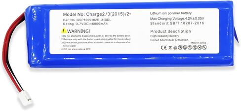 بطارية بديلة LIXIEK GSP1029102R لـ JBL Charge 2 Charge 2 Plus Charge 2+ Charge 3 2015 Charge 3 إصدار 2015 مكبر صوت بلوتوث محمول 6000 مللي أمبير في الساعة بطارية ليثيوم أيون in Kuwait