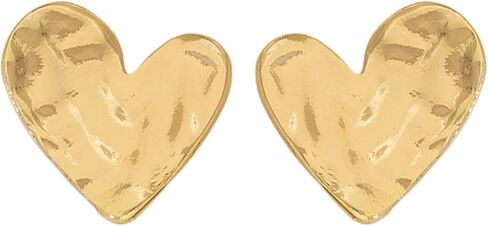 Chunky Gold Heart Statement Stud Earrings for Women Trendy Texture Wrinkle Irregular Heart Love Earrings Anniversary Valentine's Day Jewelry Gift in Saudi Arabia
