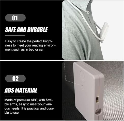Rechargeable Portable LED Book Light Adjustable Neck Reading Lamp with 3 Color Temperatures Foldable White Desk Lamp for Indoor and Outdoor Use in Saudi Arabia