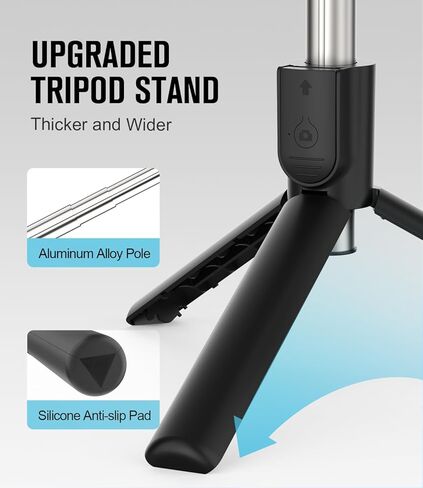 Tripod & 37-inch Telescopic Selfie Stick—Features Wireless Remote Control and 360° Rotation, Ideal for Travel vlogging/Outdoor livestreaming, Compatible with iPhone/Android Smartphones in Saudi Arabia
