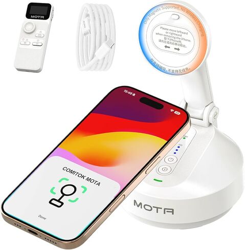 COMITOK Magnetic Auto Face Tracking Stand Tripod MOTA for iPhone Follows Your Movement Hands-Free Video Recording with 360 Degree Holder for Livestreaming, Vlog, Support Tiktok, YouTube - White in Saudi Arabia
