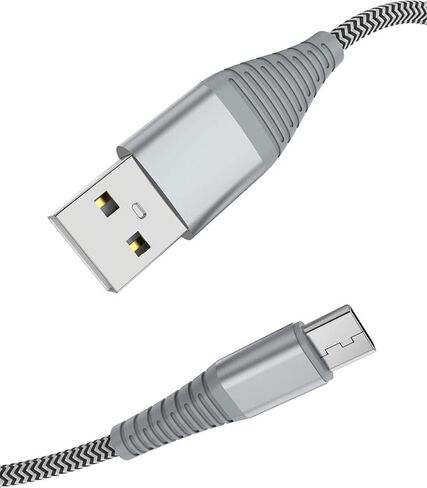 قطعة واحدة من كابل الشحن السريع USB C بطول 9.9 قدم (3 متر)، سلك شاحن USB مضفر من النايلون الرمادي من النوع C للهواتف الذكية والهواتف المحمولة والكمبيوتر اللوحي in Saudi Arabia