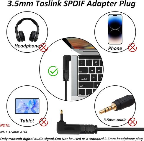 محول Toslink صغير من الألياف الضوئية الرقمية أنثى إلى 90 درجة 3.5 مم جاك Mini Toslink الزاوية اليمنى ذكر محول كابل الصوت للتلفزيون شريط الصوت والمسرح المنزلي - 4 قطع in Saudi Arabia