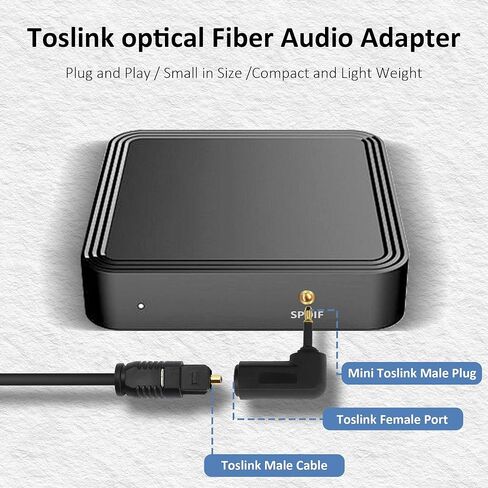 محول Toslink صغير من الألياف الضوئية الرقمية أنثى إلى 90 درجة 3.5 مم جاك Mini Toslink الزاوية اليمنى ذكر محول كابل الصوت للتلفزيون شريط الصوت والمسرح المنزلي - 4 قطع in Saudi Arabia