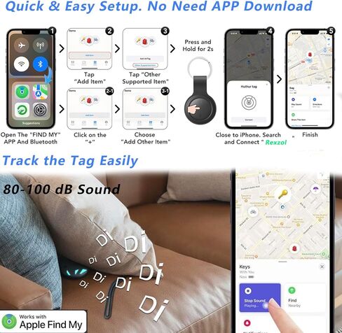 علامات تعقب الهواء، علامات هوائية تعمل بالبلوتوث، متعقب ذكي، علامة GPS Navigator، Finder يعمل مع تطبيق Apple Find My (iOS فقط)، محدد موقع المفاتيح، الأمتعة، حقيبة الظهر، الحيوانات الأليفة على الظهر. (أبيض 2 عبوة) in Saudi Arabia