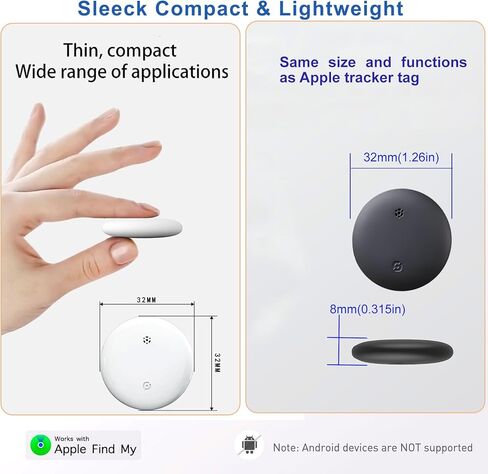 علامات تعقب الهواء، علامات هوائية تعمل بالبلوتوث، متعقب ذكي، علامة GPS Navigator، Finder يعمل مع تطبيق Apple Find My (iOS فقط)، محدد موقع المفاتيح، الأمتعة، حقيبة الظهر، الحيوانات الأليفة على الظهر. (أبيض 2 عبوة) in Saudi Arabia