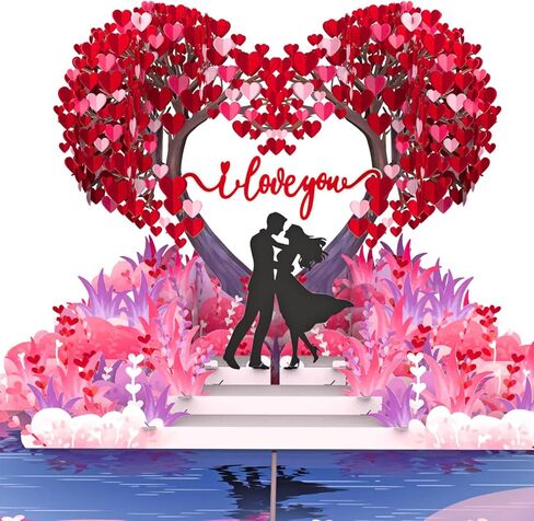 HEARTAGS- Cat Valentines Card, Pop Up Valentines Card, 6x8 in Cat Valentine's Day Card, Valentines Day Card for Husband, Him, Wife, Adults, Birthday Anniversay Popup Card for Boyfriend, Girlfriend in Saudi Arabia