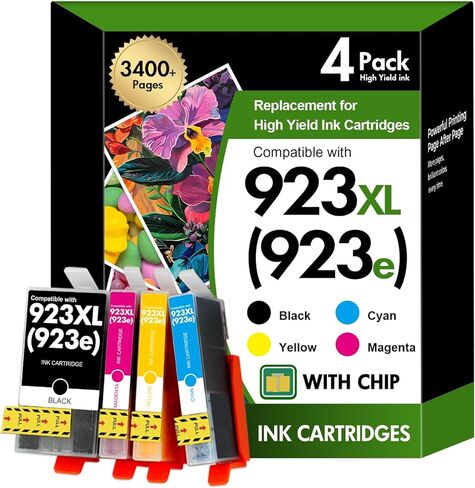 حزمة كومبو لخراطيش الحبر 923 923XL 8130e مع شريحة: استبدال خراطيش الحبر HP 923e 923XL 923 لطابعة HP OfficeJet Pro 8130e 8135e 8139e 8138e 8122e 8120 8124e 8125e 8130 8132e 8134هـ in Kuwait