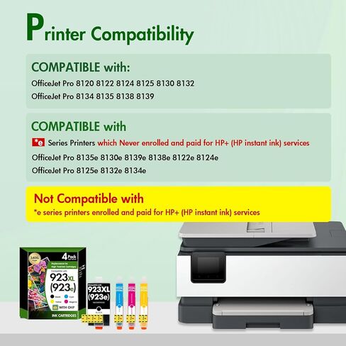 حزمة كومبو لخراطيش الحبر 923 923XL 8130e مع شريحة: استبدال خراطيش الحبر HP 923e 923XL 923 لطابعة HP OfficeJet Pro 8130e 8135e 8139e 8138e 8122e 8120 8124e 8125e 8130 8132e 8134هـ in Kuwait