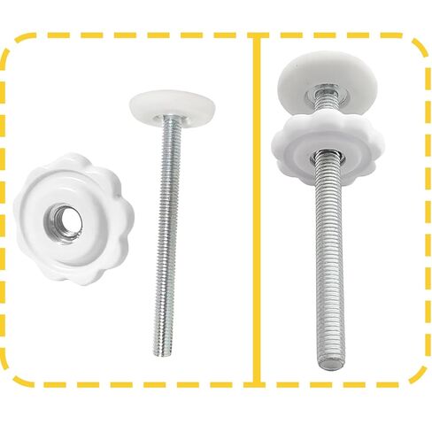 8 Pack Universal Baby Gate Replacement Bolts - Extra Long Wall Mounting Screws and Rods Adapter，White(M8, 8mm) in Kuwait